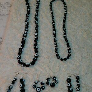 Boho Evil eye Black Necklace x2 (262)